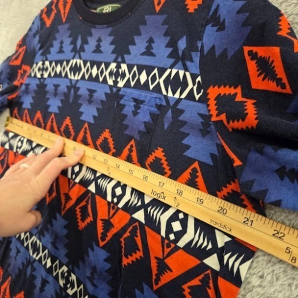 LRL Lauren Ralph Lauren Active Southwestern‎ Print Long Sleeve Top 1X Cotton - Picture 5 of 9
